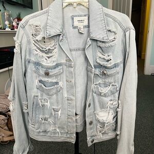 Forever 21 Blue Distressed Jean Jacket